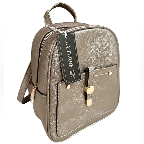 La Terre | Bags | Nwt La Terre Pewter Metallic Convertible  display picture 1